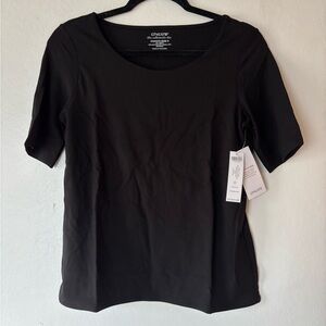 NWT Chicos Touch Of Cool Ballet Neck Tee Black, medium